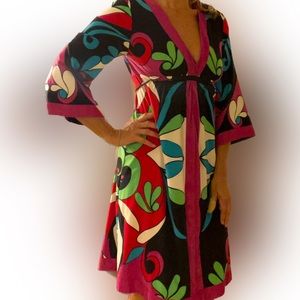 Nicole miller vibrant long sleeve lined dress size 4